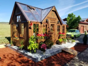 9x14+Gable+Dormer,+Dark+Tung+Oil(2)